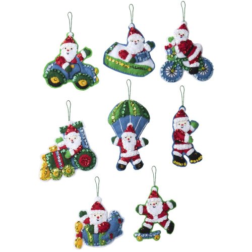 (image for) Felt Ornaments Santa on the Go Applique Kit